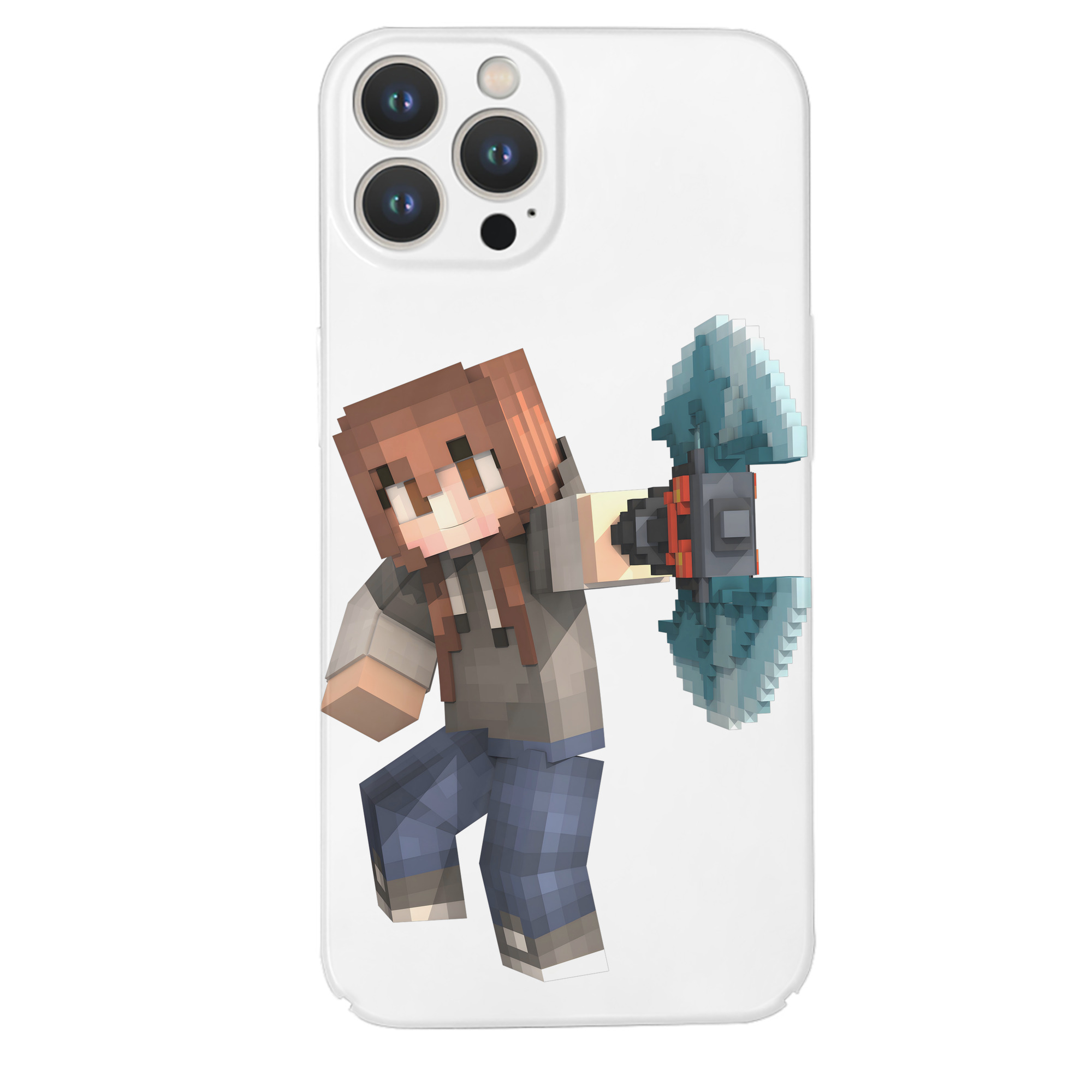（画像用） マインクラフト ブロックの世界 Minecraft MC Block world 【iPhone 14シリーズ対応】ハードケース